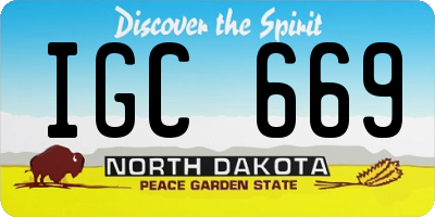 ND license plate IGC669
