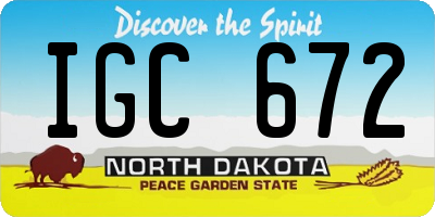 ND license plate IGC672