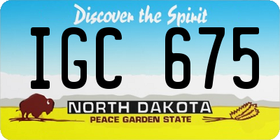 ND license plate IGC675