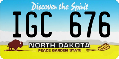 ND license plate IGC676