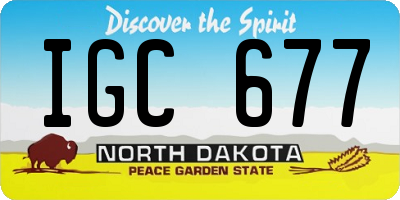 ND license plate IGC677