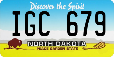 ND license plate IGC679