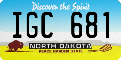 ND license plate IGC681