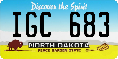 ND license plate IGC683