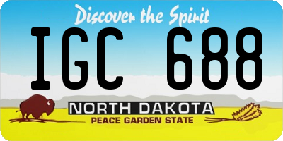 ND license plate IGC688