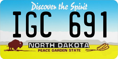 ND license plate IGC691