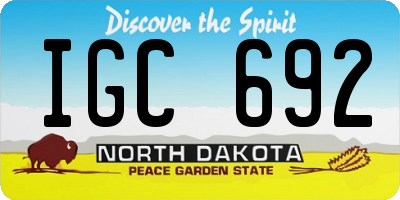 ND license plate IGC692