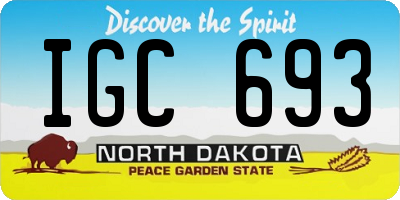 ND license plate IGC693