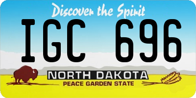ND license plate IGC696