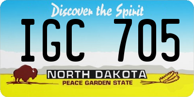 ND license plate IGC705