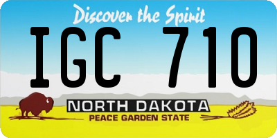 ND license plate IGC710