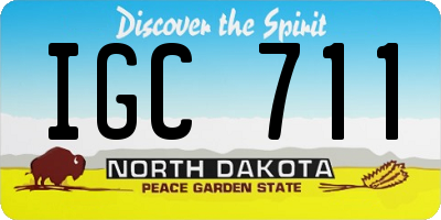 ND license plate IGC711