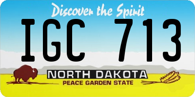 ND license plate IGC713