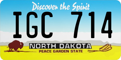 ND license plate IGC714