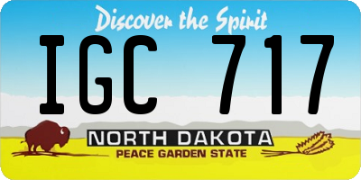 ND license plate IGC717