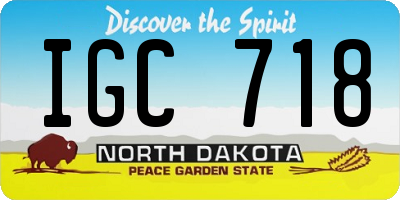 ND license plate IGC718