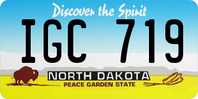ND license plate IGC719