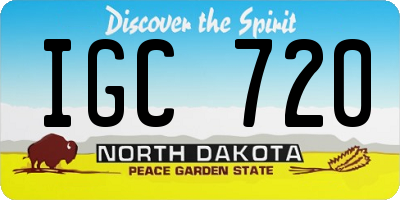 ND license plate IGC720