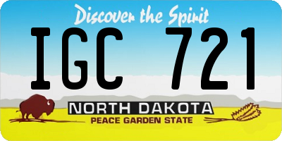 ND license plate IGC721