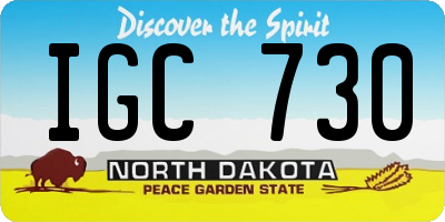ND license plate IGC730
