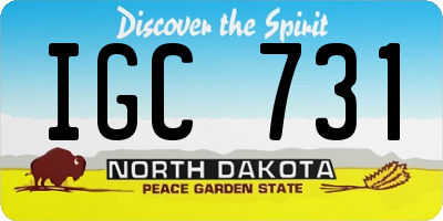 ND license plate IGC731