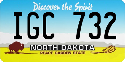 ND license plate IGC732