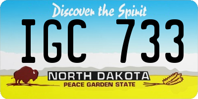 ND license plate IGC733