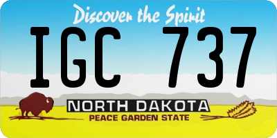 ND license plate IGC737