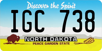 ND license plate IGC738