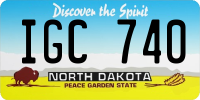 ND license plate IGC740
