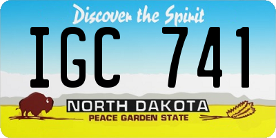 ND license plate IGC741