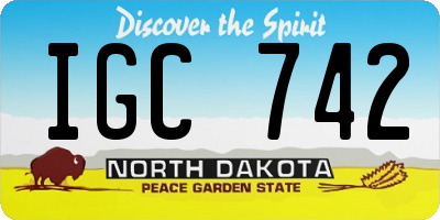 ND license plate IGC742