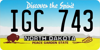 ND license plate IGC743