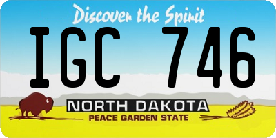 ND license plate IGC746