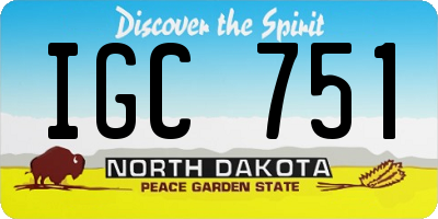 ND license plate IGC751