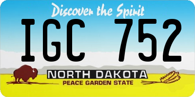 ND license plate IGC752