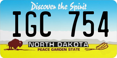 ND license plate IGC754