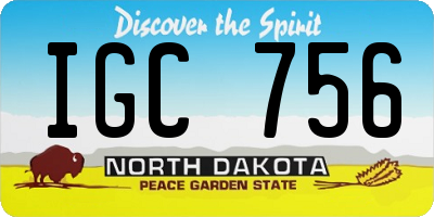 ND license plate IGC756