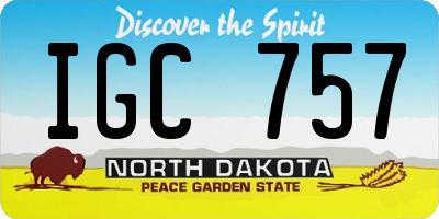 ND license plate IGC757