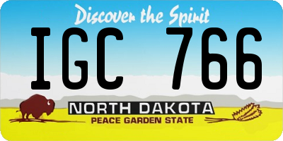 ND license plate IGC766