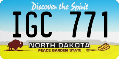ND license plate IGC771