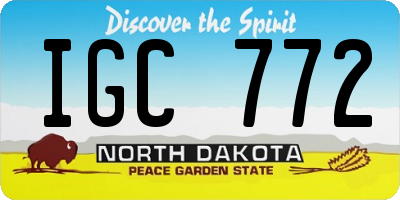 ND license plate IGC772