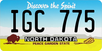 ND license plate IGC775