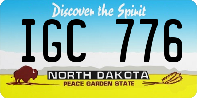 ND license plate IGC776