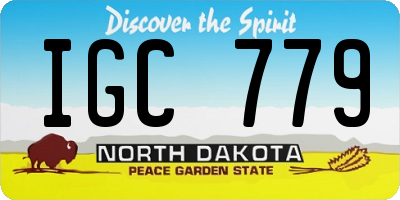 ND license plate IGC779