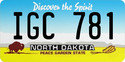 ND license plate IGC781