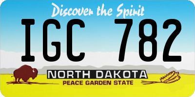ND license plate IGC782