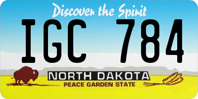 ND license plate IGC784