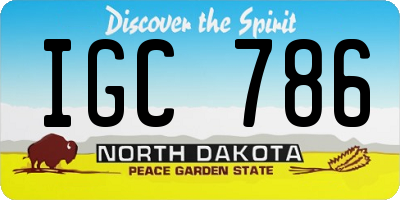 ND license plate IGC786