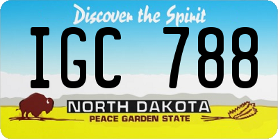 ND license plate IGC788